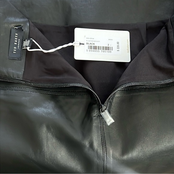 Ted Baker Women’s Black Leather Mini Skirt - Picture 8 of 13